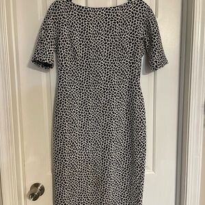 Maggy London Black and White Midi Dress